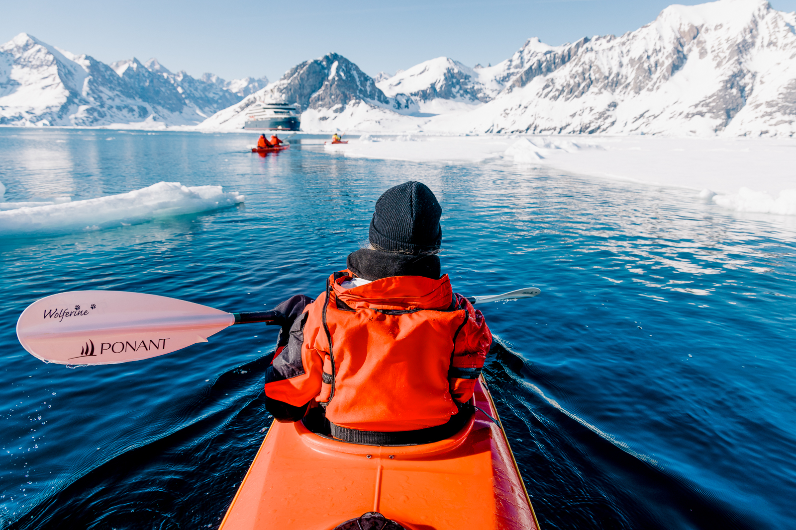 Kayaking in the Arctic from Ponant's Le Commandant Charcot cruise ship