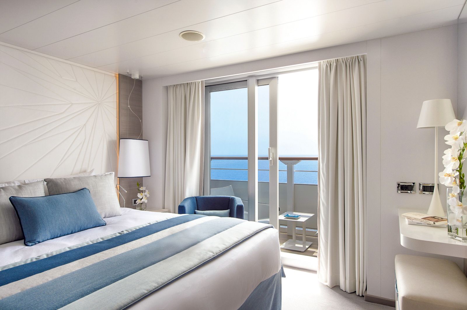 Guest suite onboard Ponant's Le Lyrial cruise ship in the Arctic