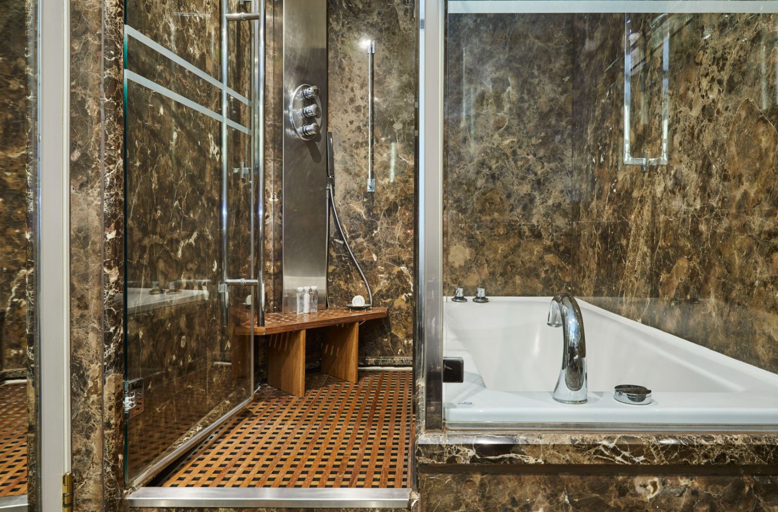 Bathroom onboard Silversea's Silver Cloud cruise ship in the Arctic