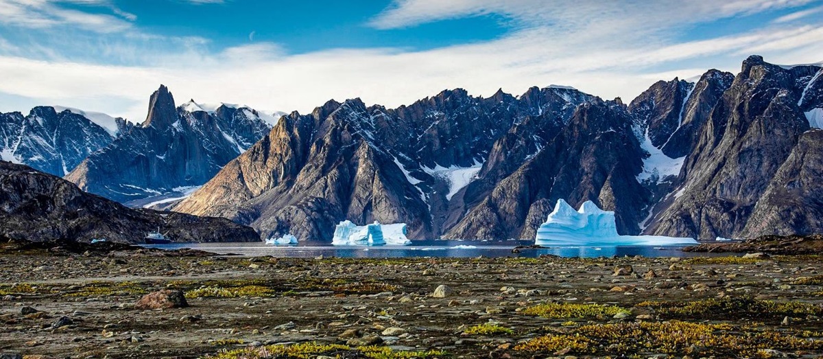 A glacier in Greenland spotted from Silversea's Silver Endeavour cruise ship