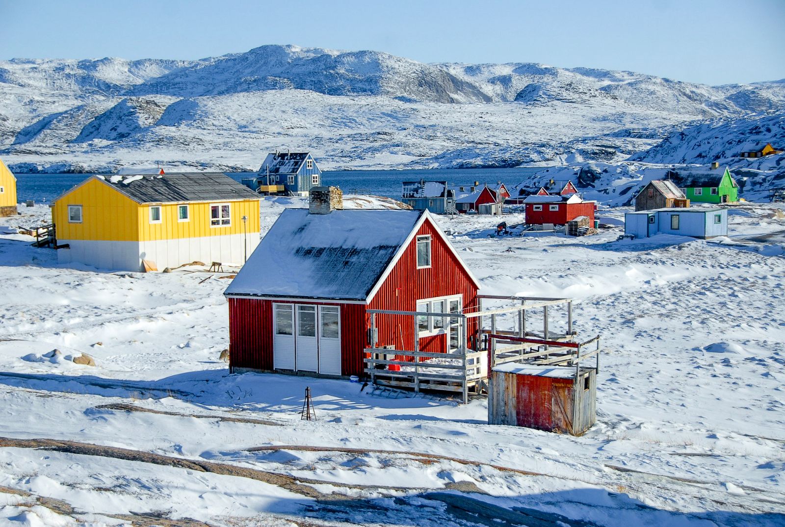 A red house in Rodebay, Greenland