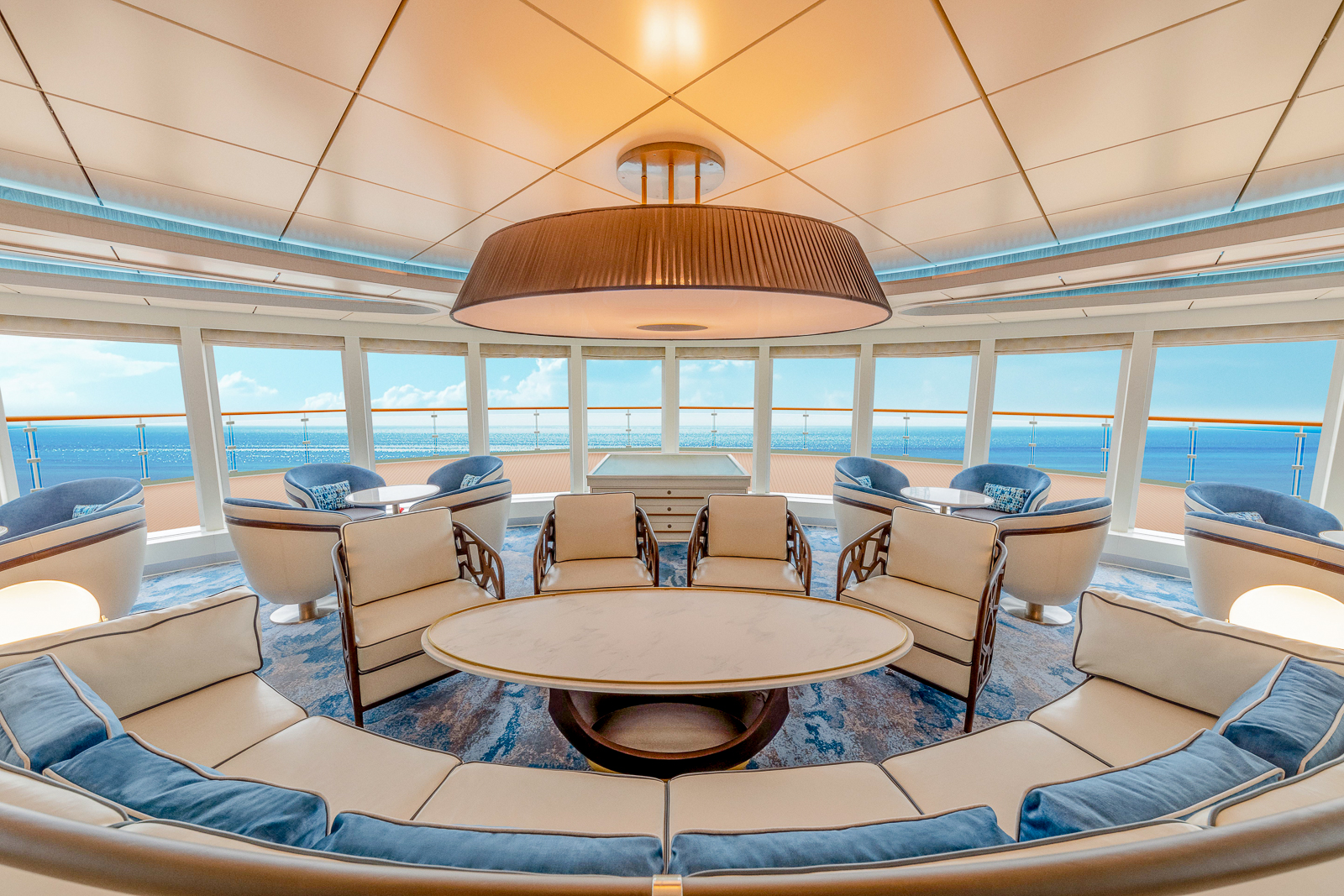 Observation deck onboard Aurora Expeditions' Sylvia Earle expedition cruise ship in the Arctic