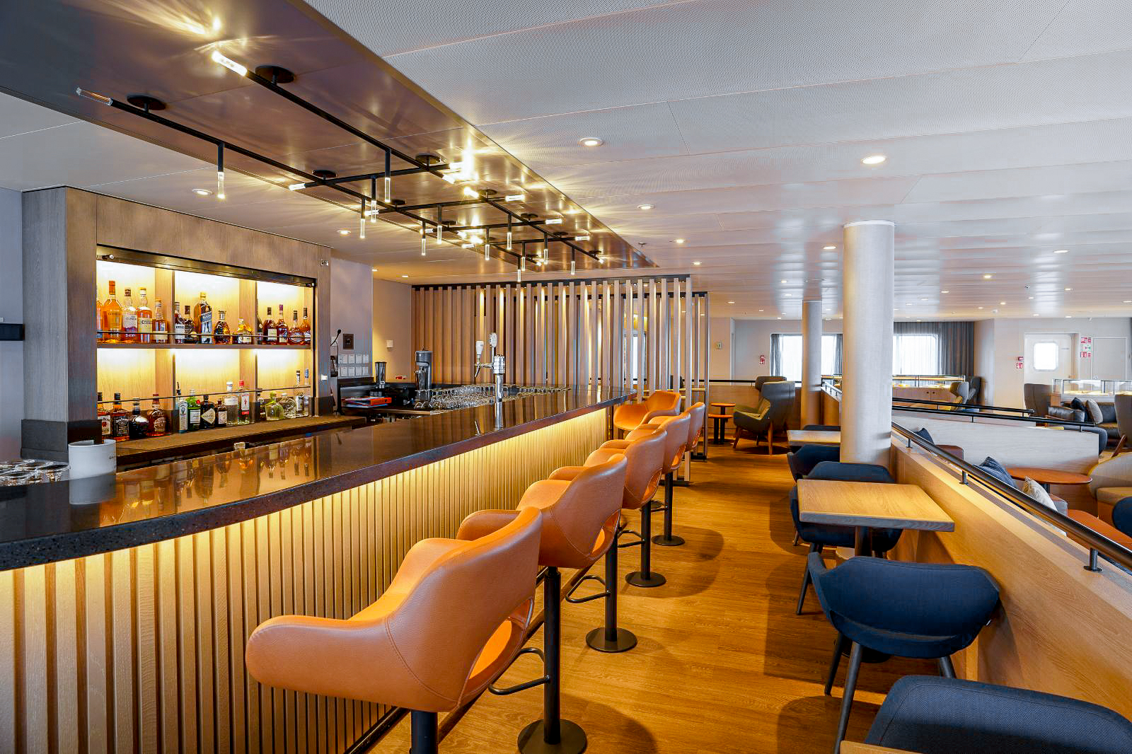 Panorama Lounge onboard Quark Expeditions' Ultramarine cruise ship in the Arctic