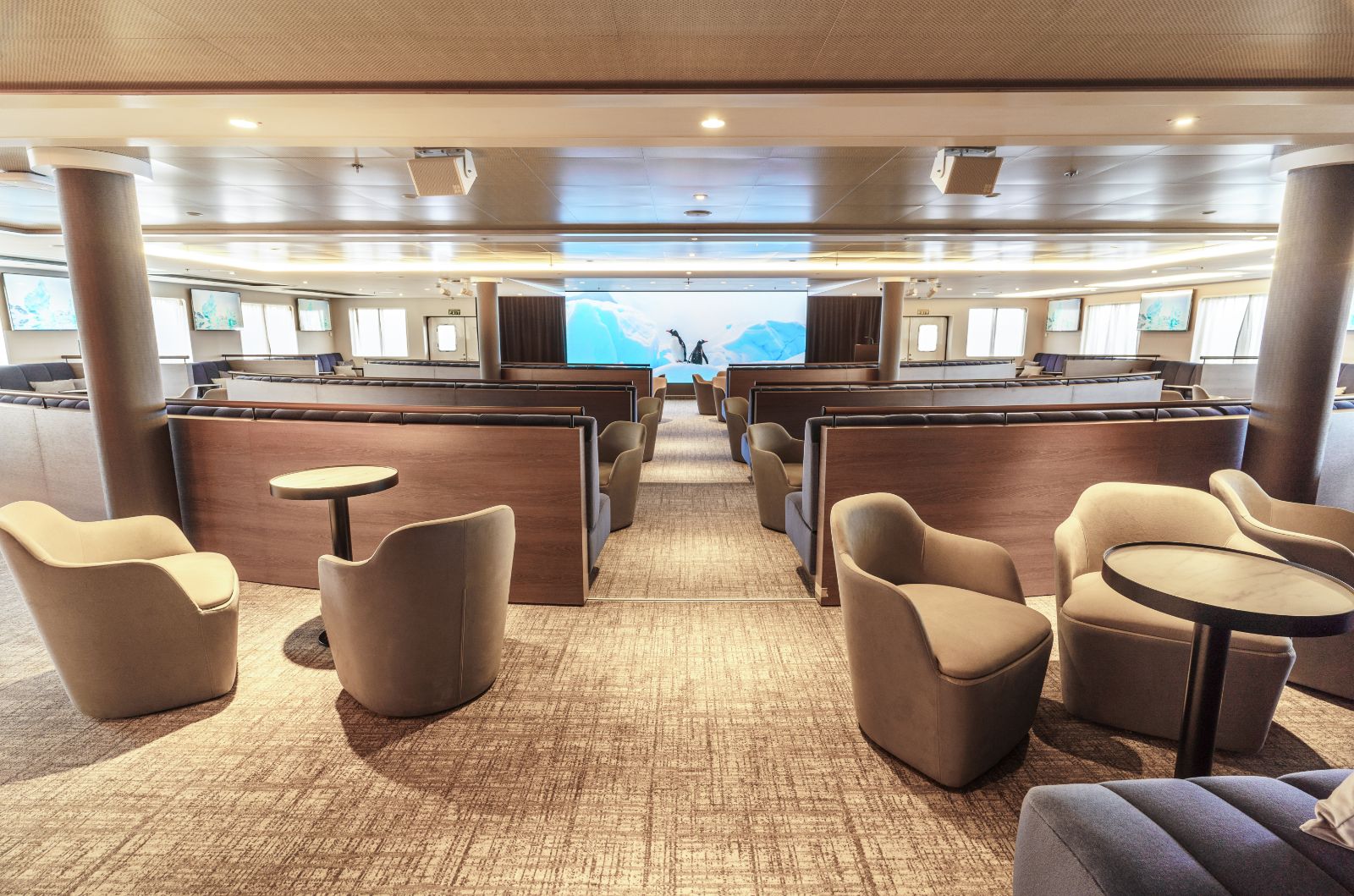 Theatre onboard Quark Expeditions' Ultramarine cruise ship in the Arctic
