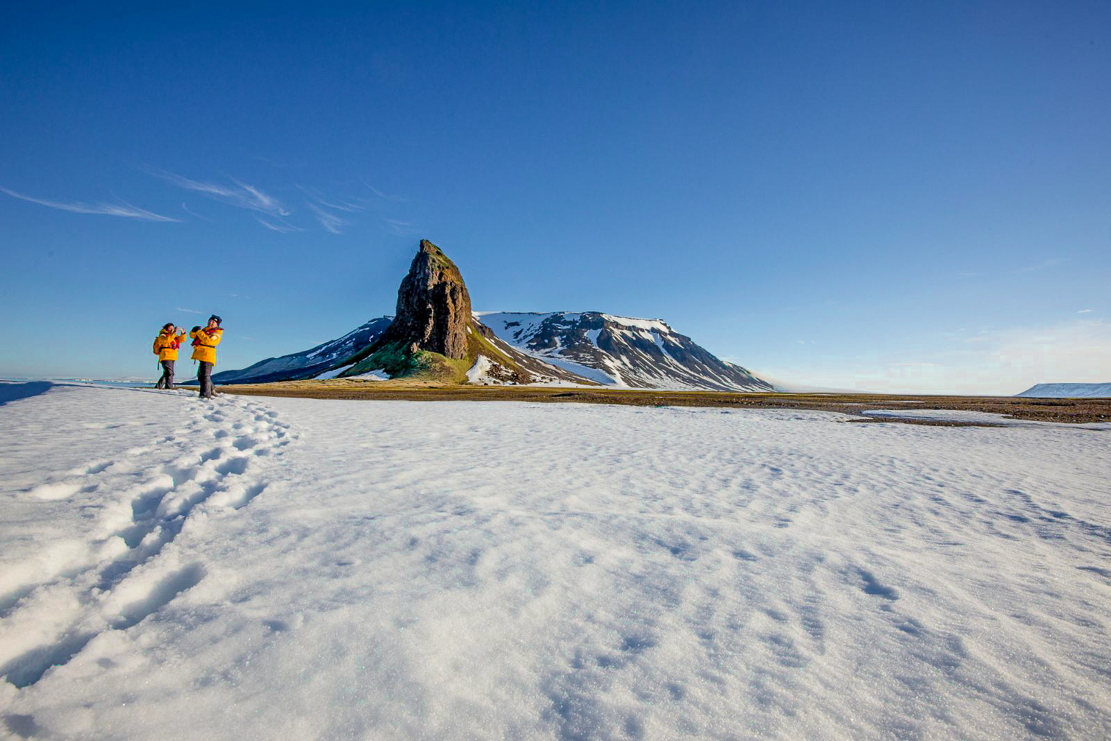 Trekking in the arctic from Quark Expeditions' Ultramarine cruise ship