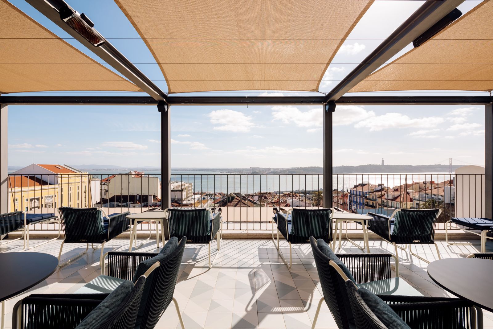 Roof terrace of the Bairro Alto Hotel in Lisbon Portugal