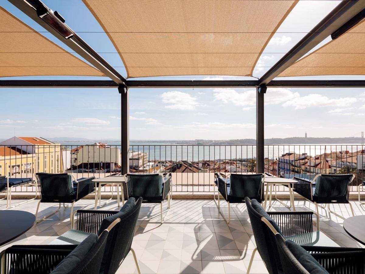 Roof terrace of the Bairro Alto Hotel in Lisbon Portugal
