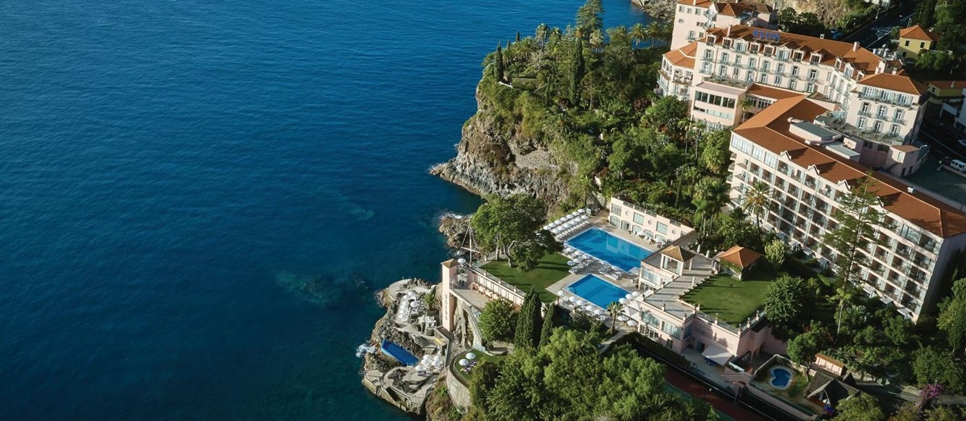 Aerial view of Belmond Reid's Palace hotel in Madeira Portugal