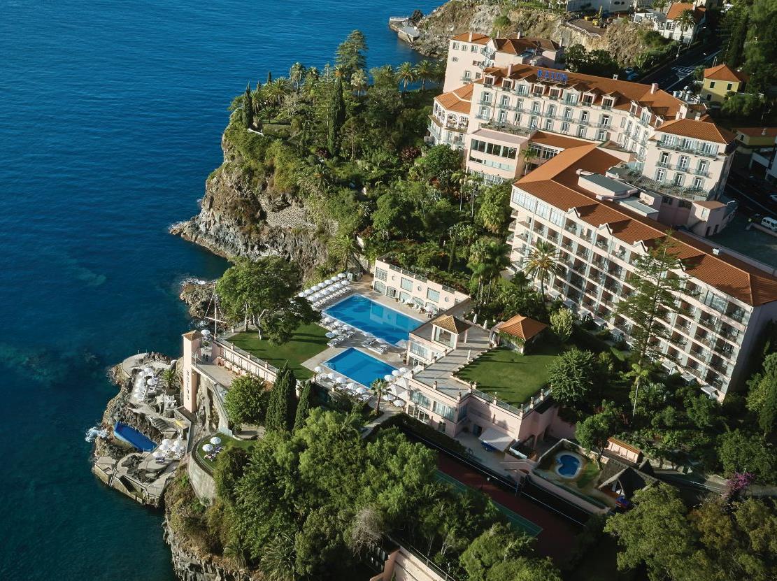 Aerial view of Belmond Reid's Palace hotel in Madeira Portugal