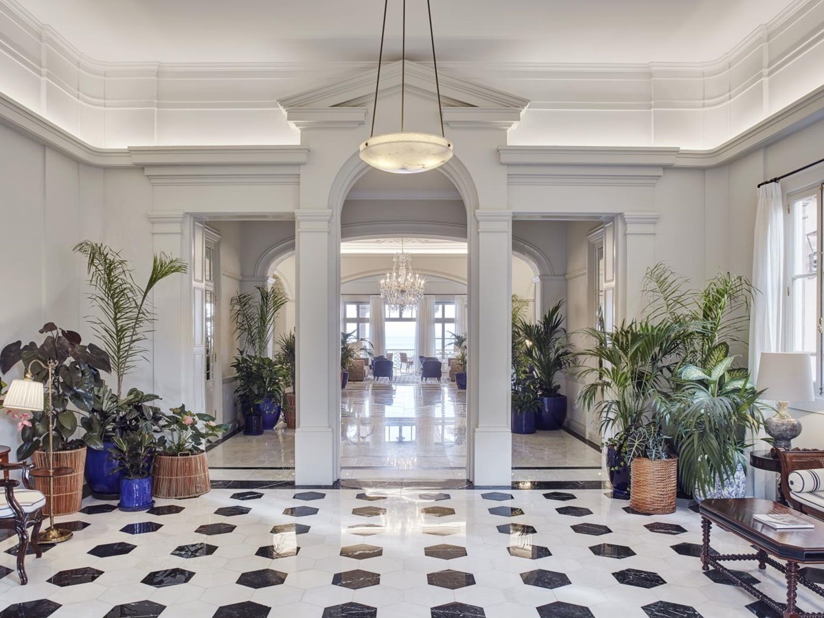 Lobby of Belmond Reid's Palace hotel in Madeira Portugal