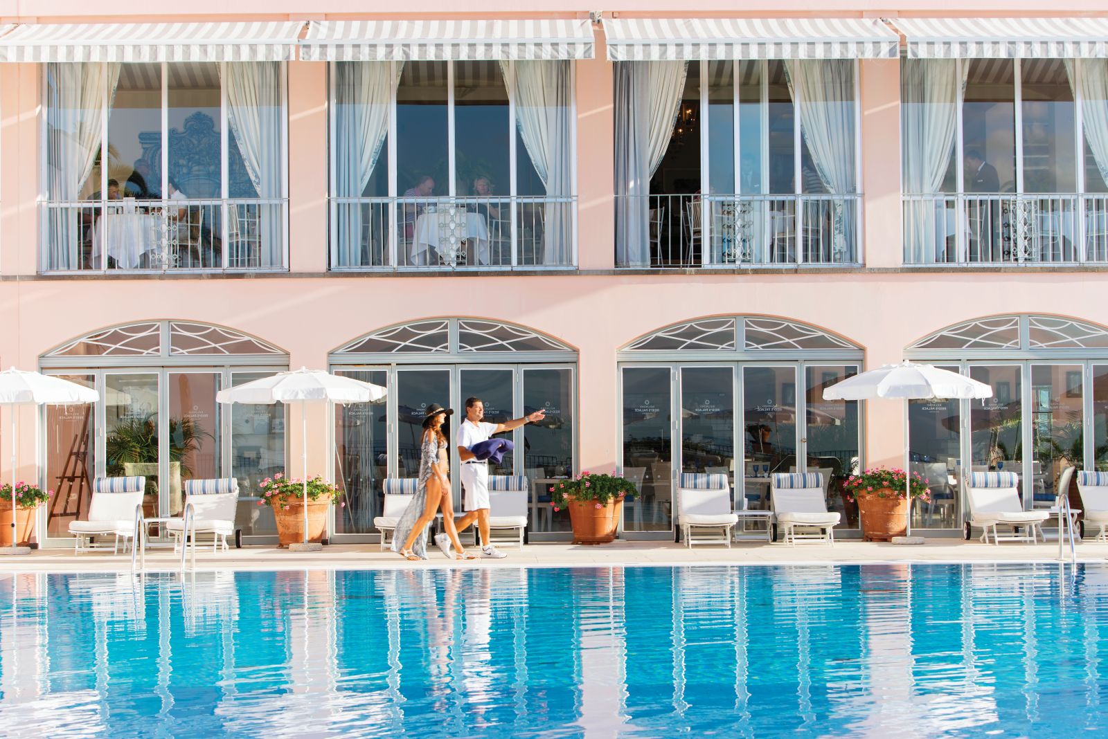 Swimming pool at Belmond Reid's Palace hotel in Madeira Portugal