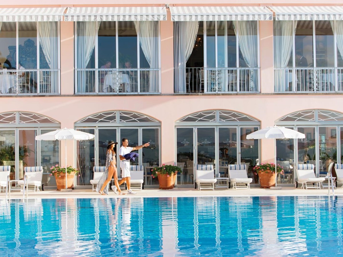 Swimming pool at Belmond Reid's Palace hotel in Madeira Portugal