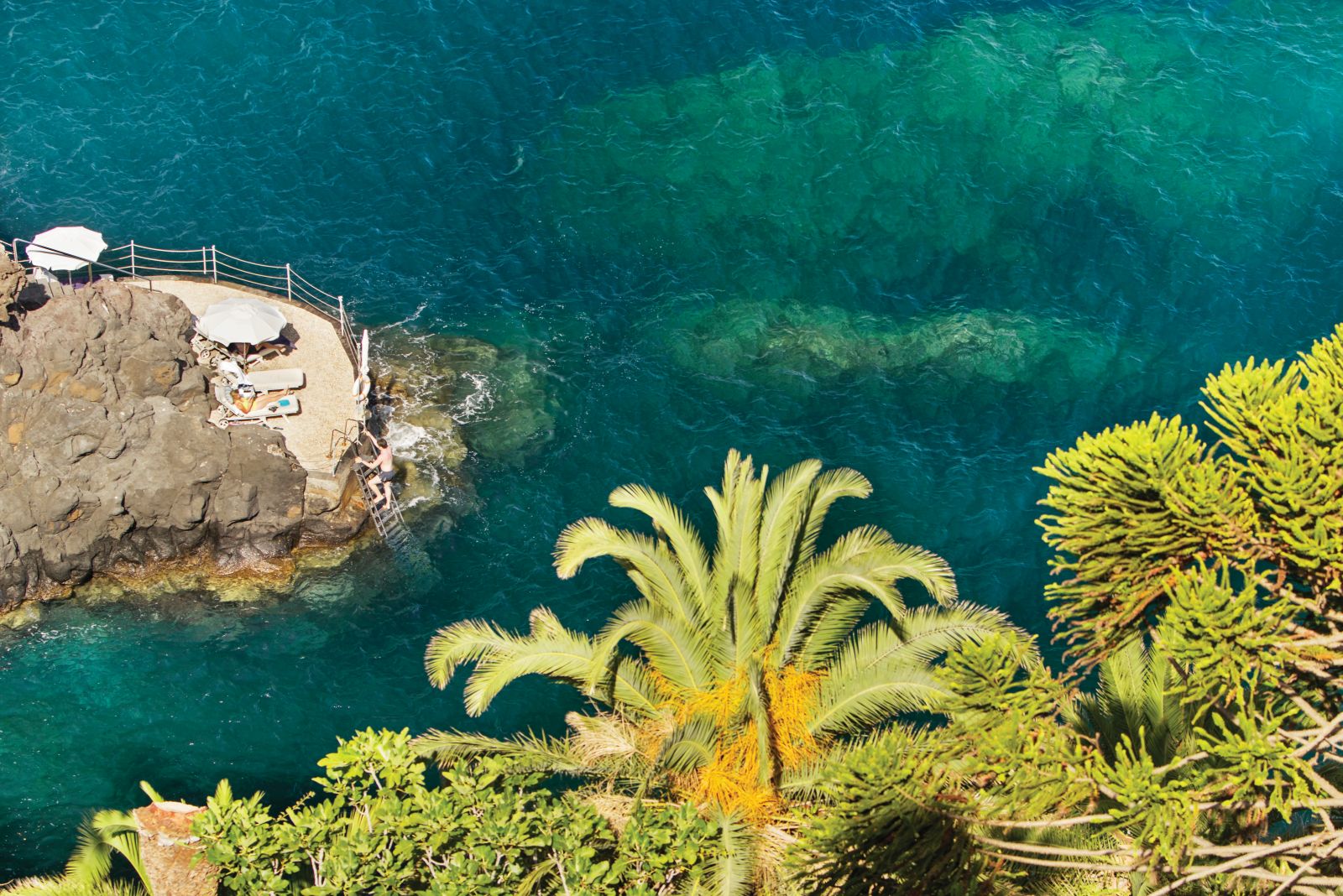 Ocean swimming from Belmond Reid's Palace hotel in Madeira Portugal