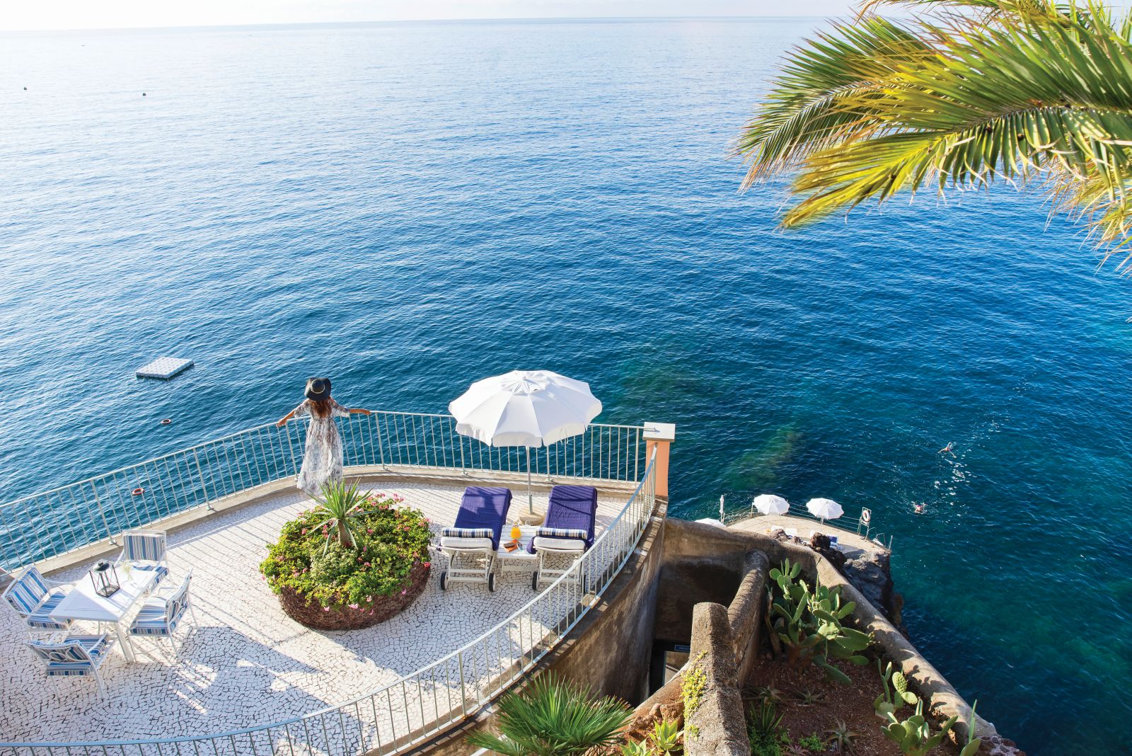Terrace and ocean views at Belmond Reid's Palace in Madeira Portugal