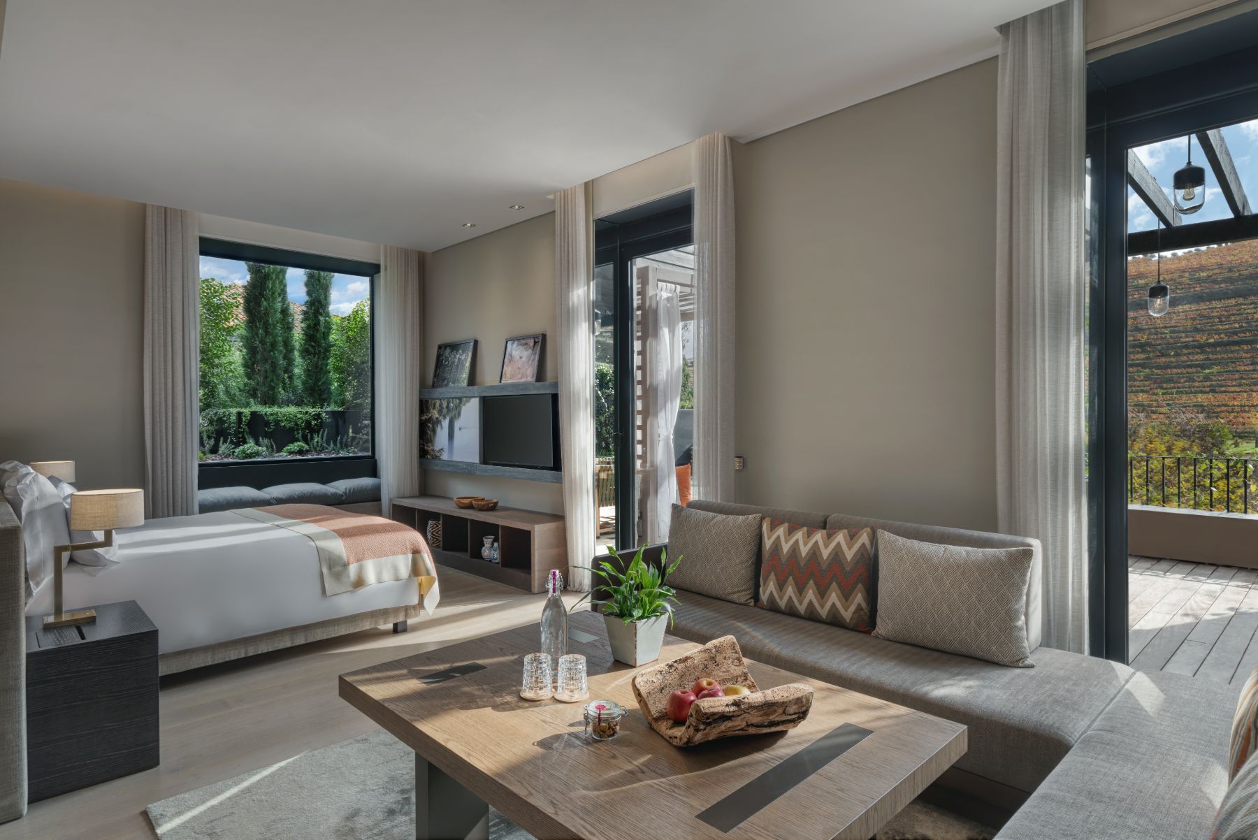 Premier bedroom at at Six Senses Douro Valley
