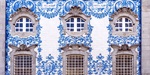 Facade of an historic building in Porto with azulejo tiles