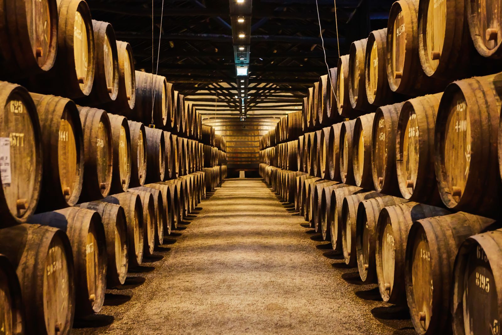 Port wine barrels in Porto, Portugal