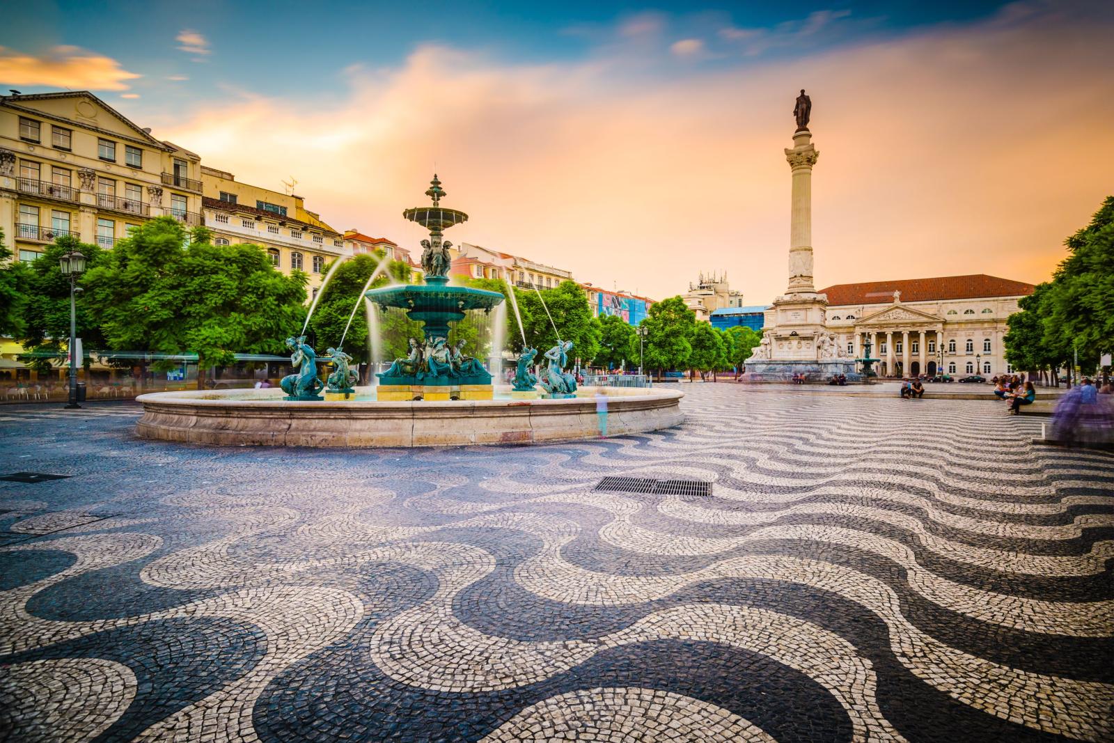 Rossio Square in Lisbon, Portugal