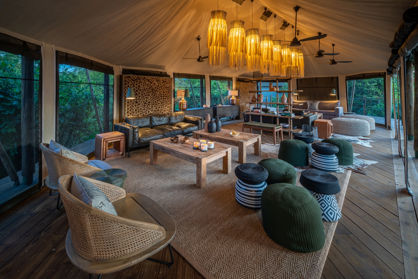 comfortable lounge area at Magashi Camp
