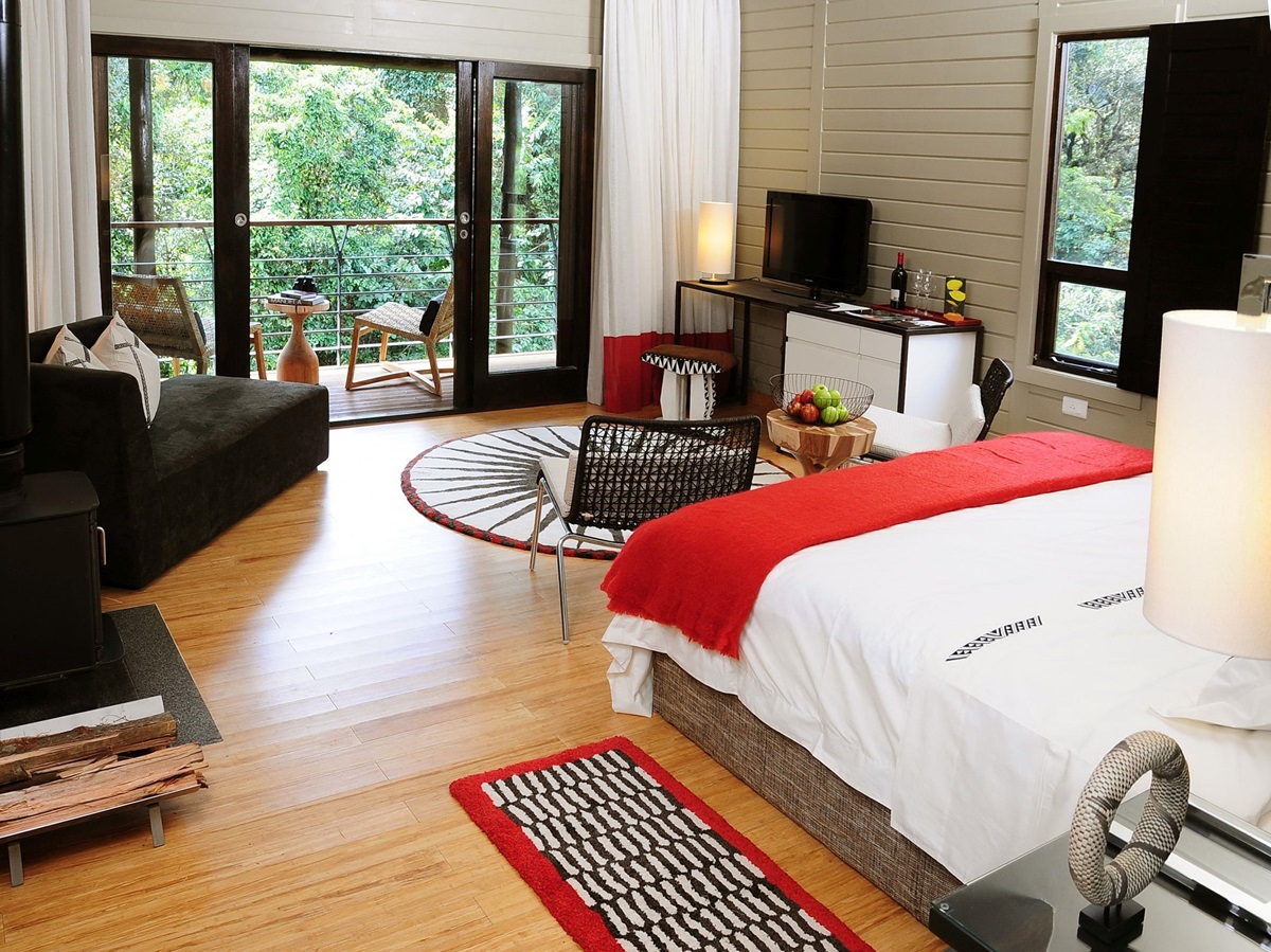 A bedroom at Nyungwe House in Rwanda