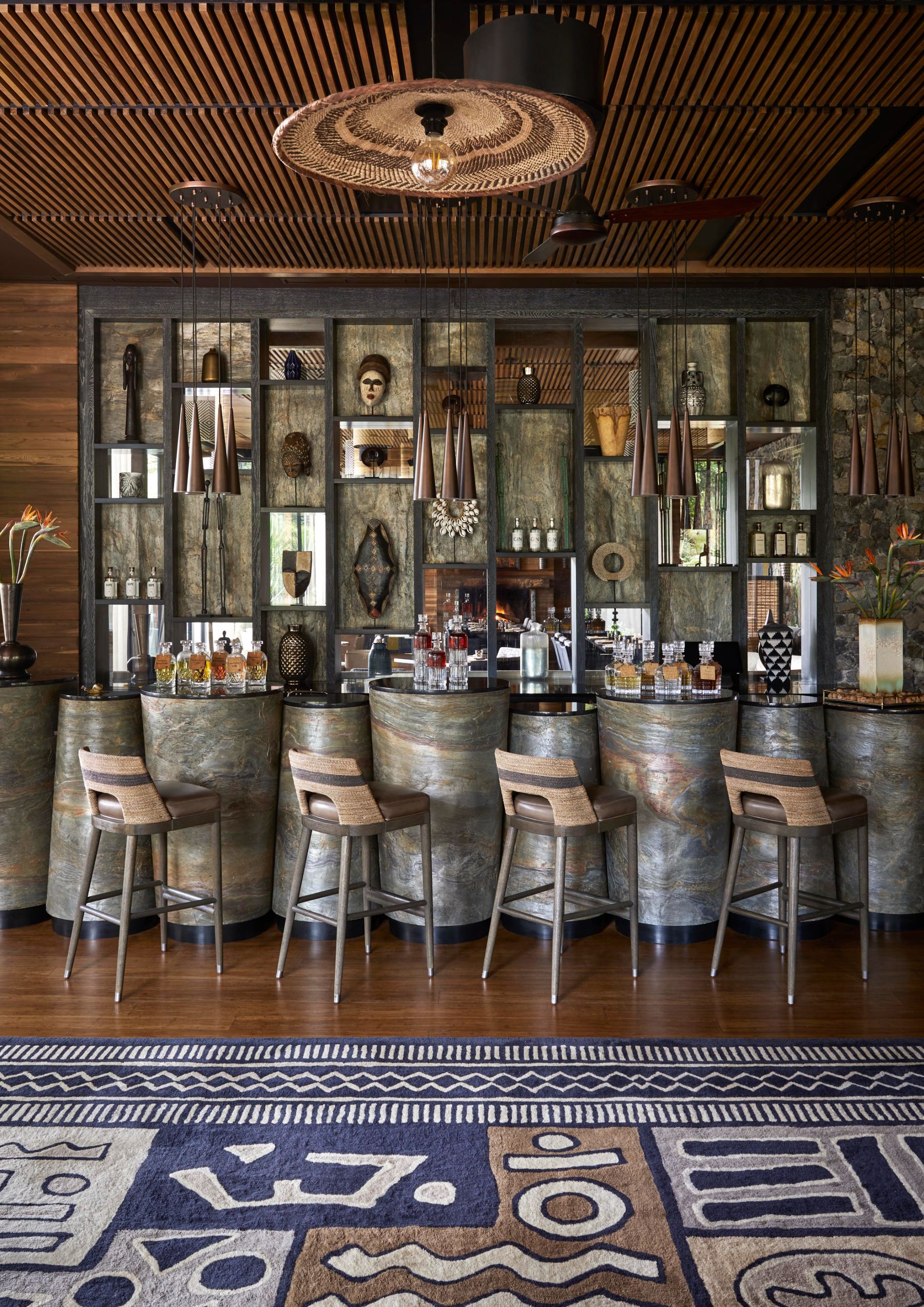 Bar at One&Only Gorilla's Nest in Rwanda's Volcanoes National Park