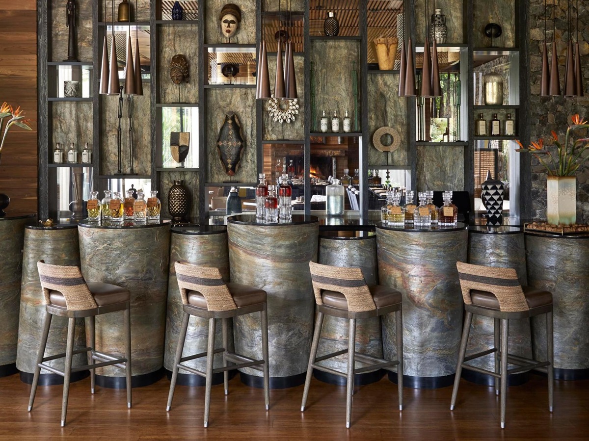 Bar at One&Only Gorilla's Nest in Rwanda's Volcanoes National Park