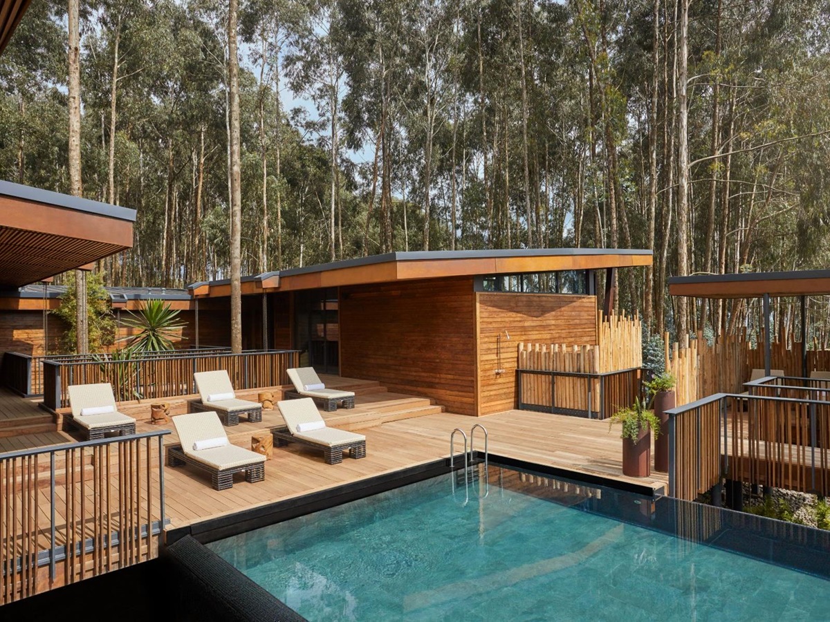 Swimming pool at One&Only Gorilla's Nest in Rwanda's Volcanoes National Park