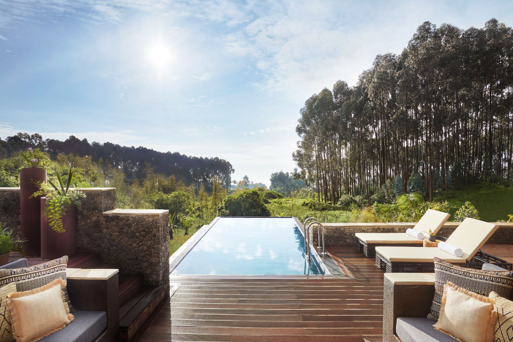 Silverback suite pool at One&Only Gorilla's Nest in Rwanda's Volcanoes National Park