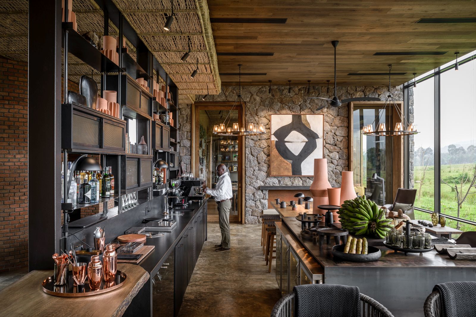 Bar at Singita Kwitonda Lodge in Rwanda