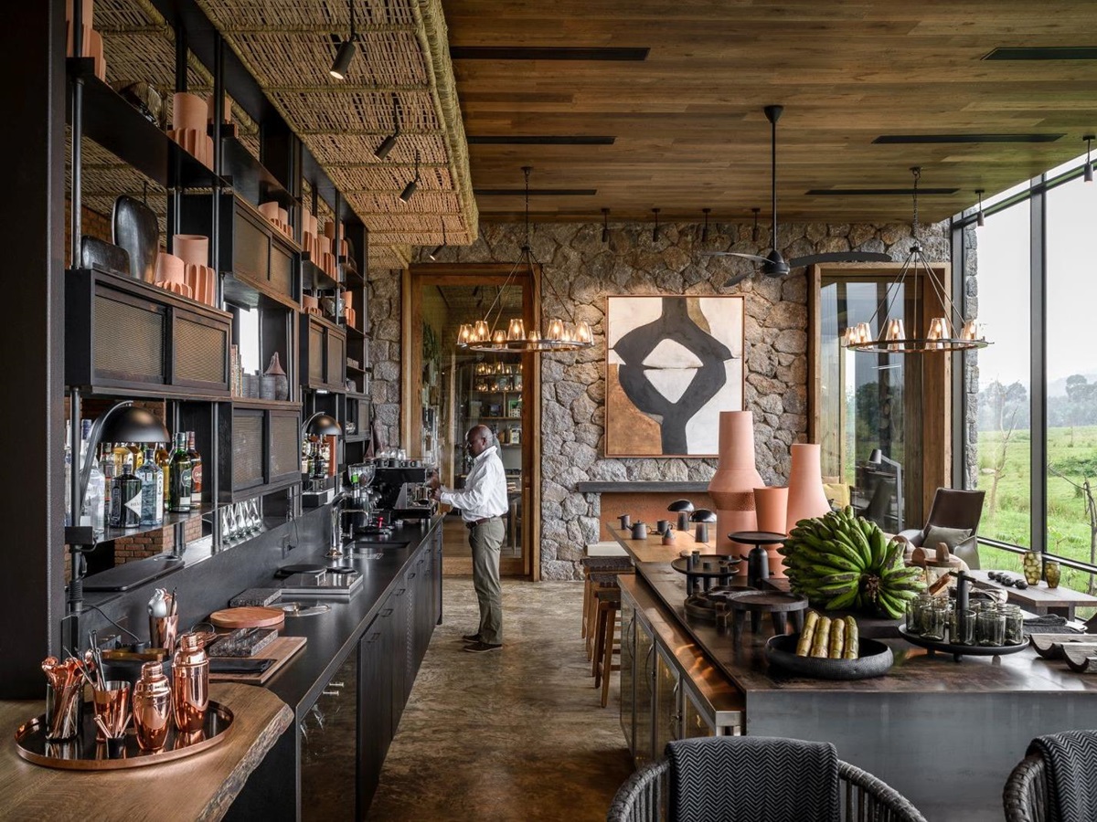 Bar at Singita Kwitonda Lodge in Rwanda
