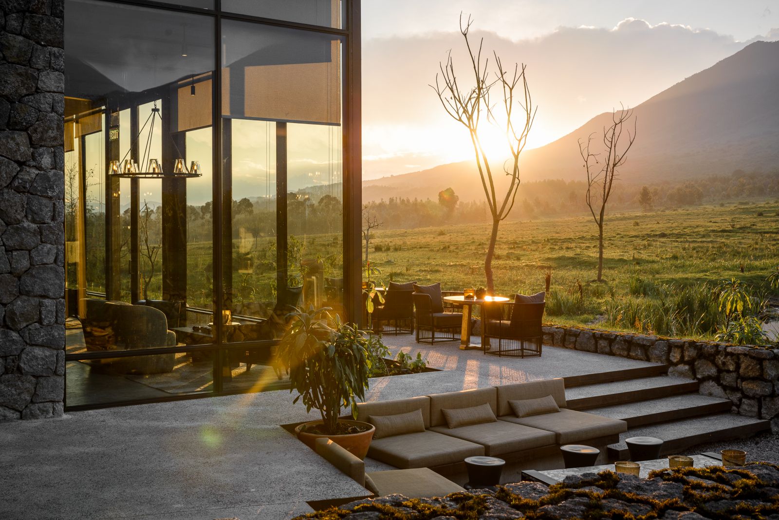 Exterior view of Singita Kwitonda Lodge in Rwanda