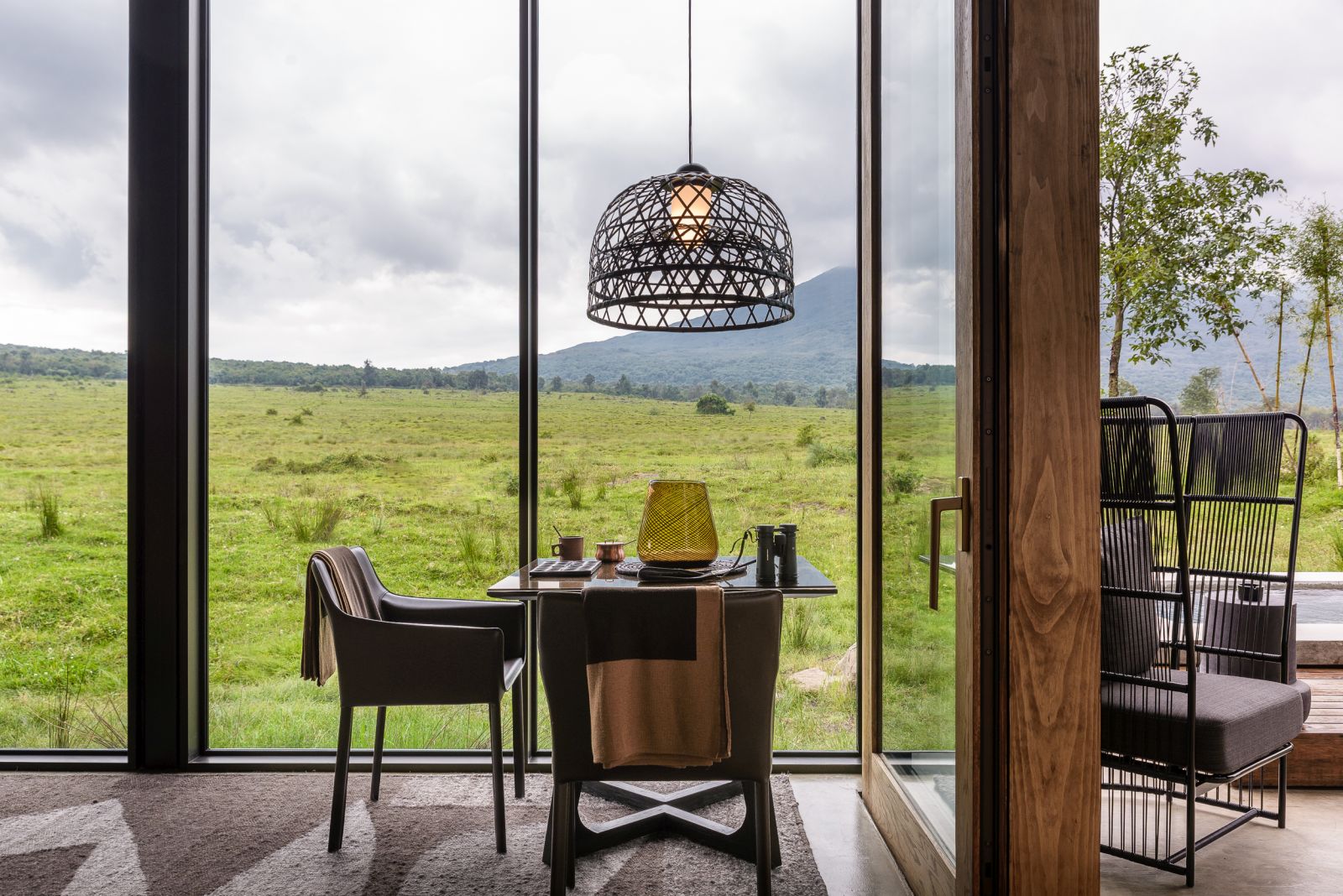 View from the sitting room at Singita Kwitonda Lodge in Rwanda