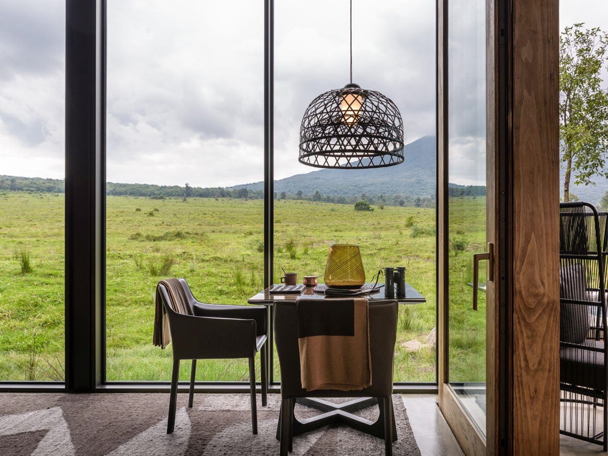 View from the sitting room at Singita Kwitonda Lodge in Rwanda