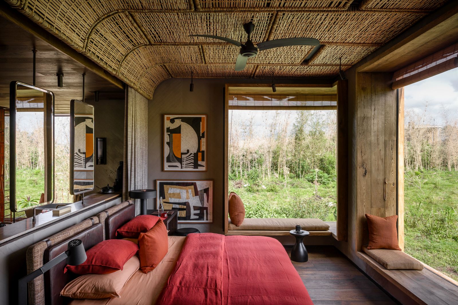 Suite bedroom at Singita Kwitonda Lodge in Rwanda