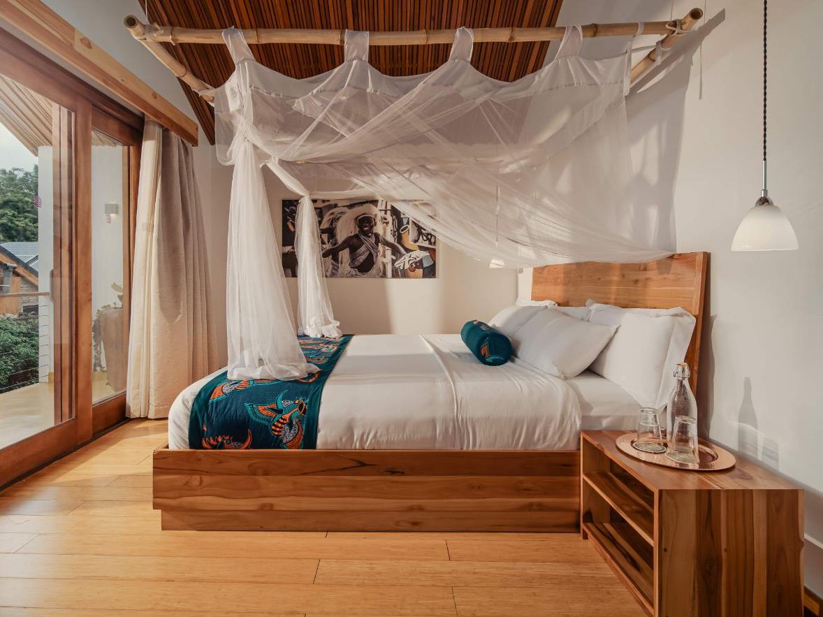Guest suite bedroom at The Retreat in Kigali, Rwanda