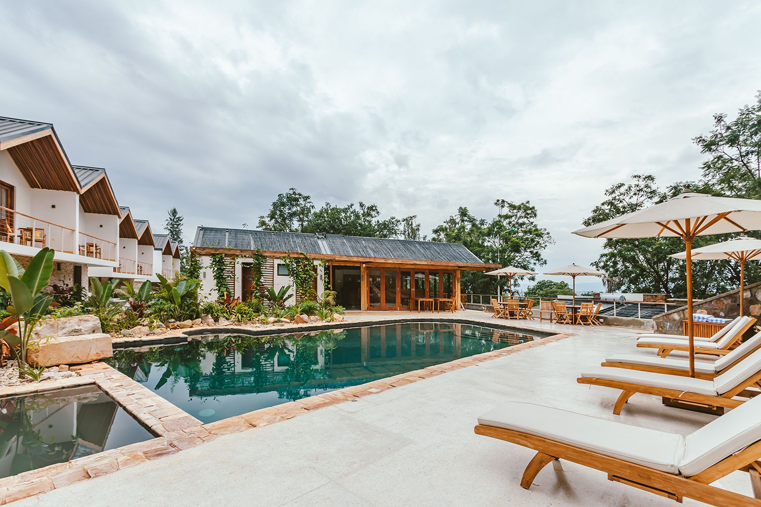 Pool bar view at The Retreat in Rwanda 