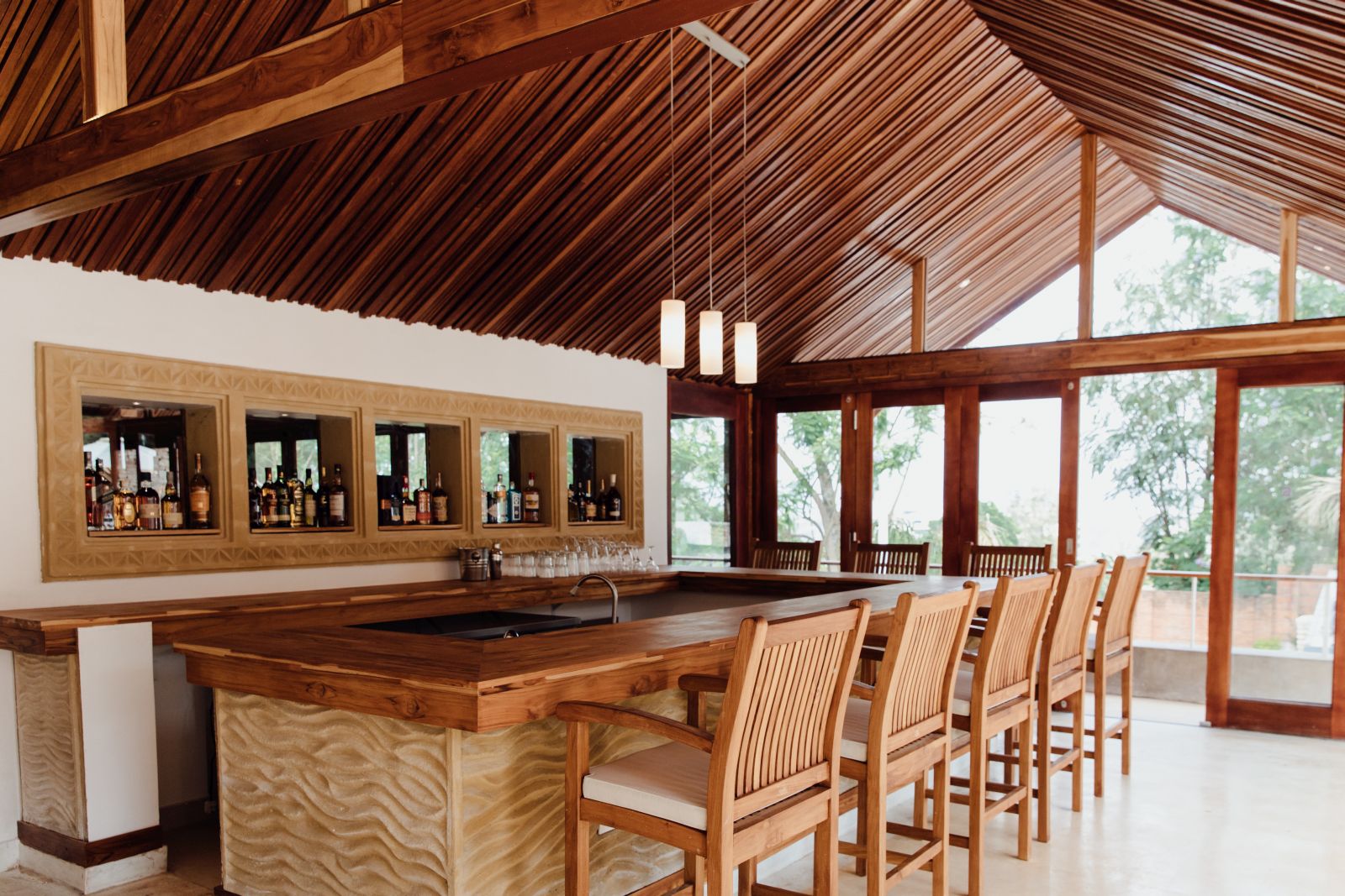 The bar at The Retreat in Rwanda 
