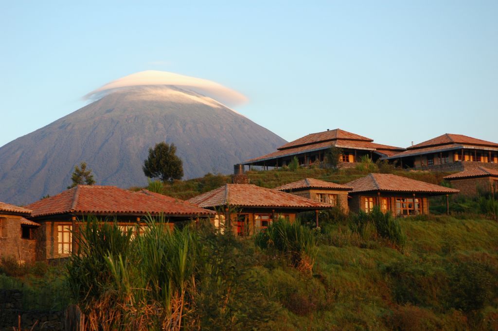 An external view of the Virunga Lodge in Rwanda
