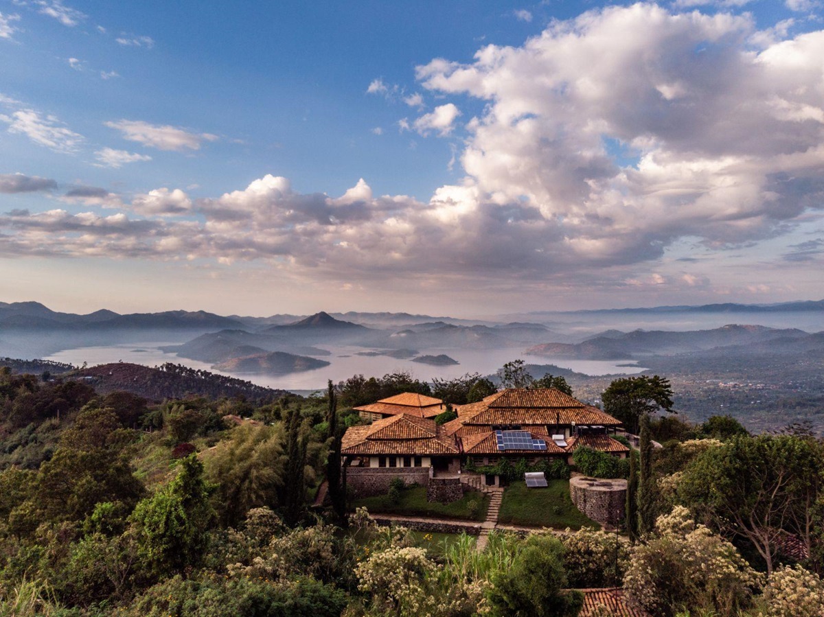 Birds eye view of Virunga Lodge in Rwanda