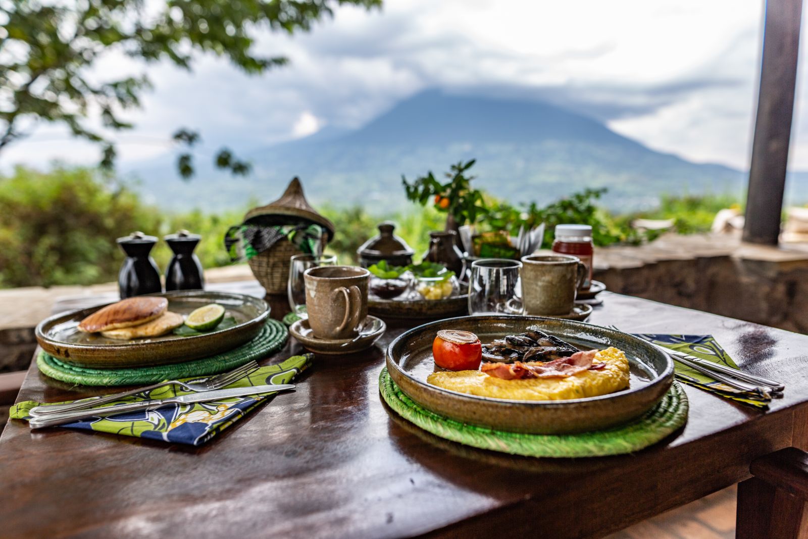 Breakfast at Virunga Lodge in Rwanda
