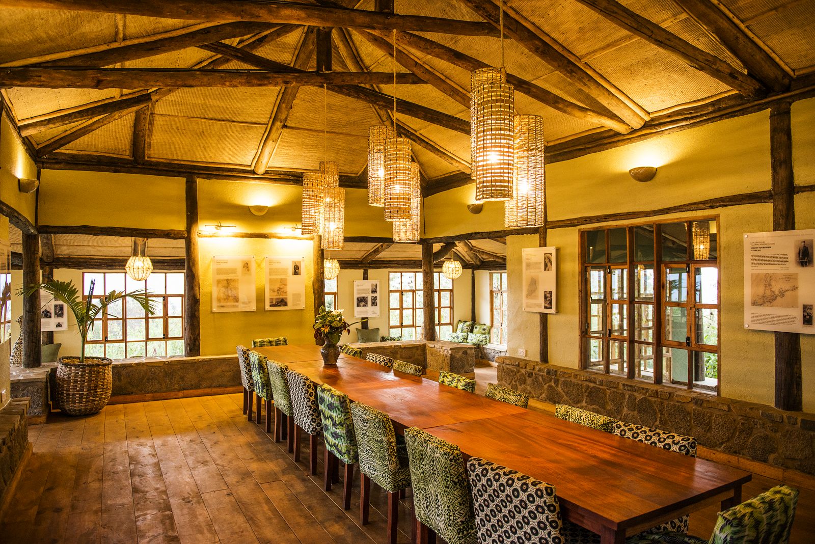 Dining room at Virunga Lodge in Rwanda