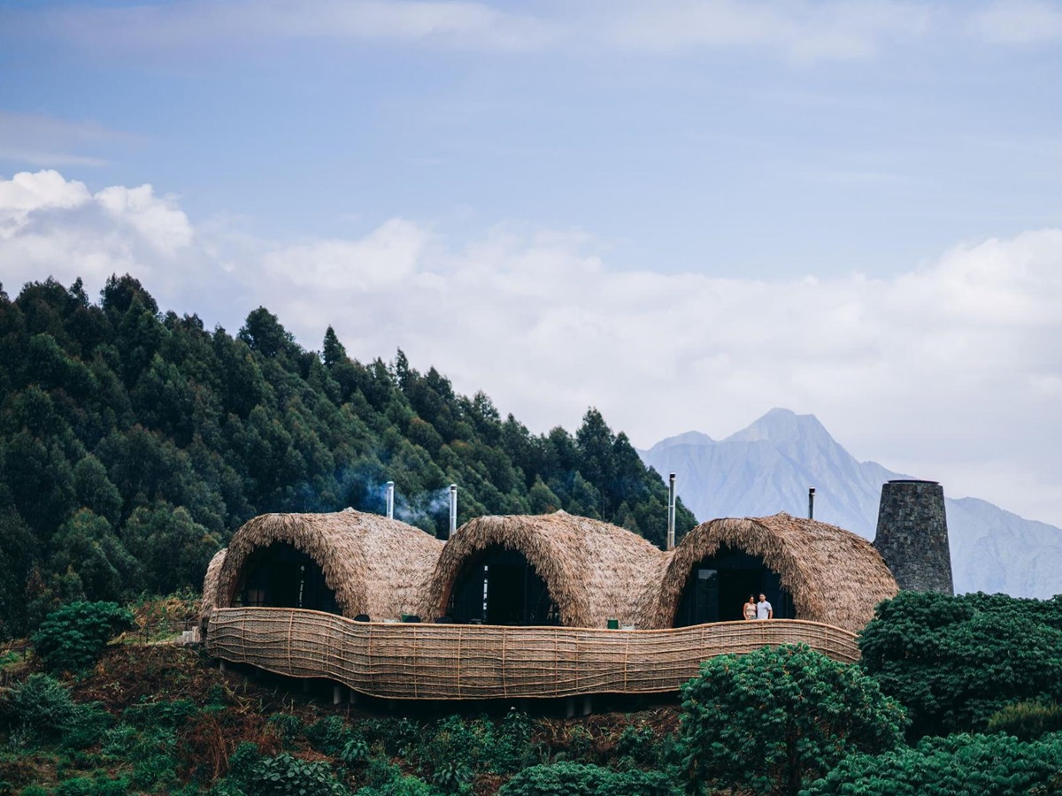 Exterior of Wilderness Bisate Reserve near Volcanoes National Park Rwanda