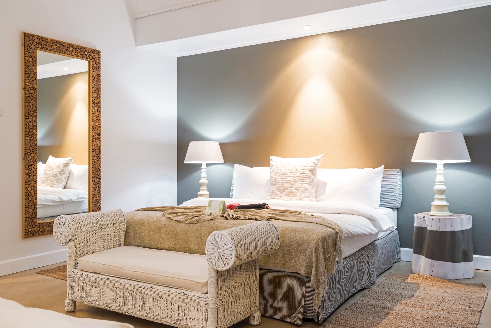 interiors of a beach suite on alphone island, seychelles