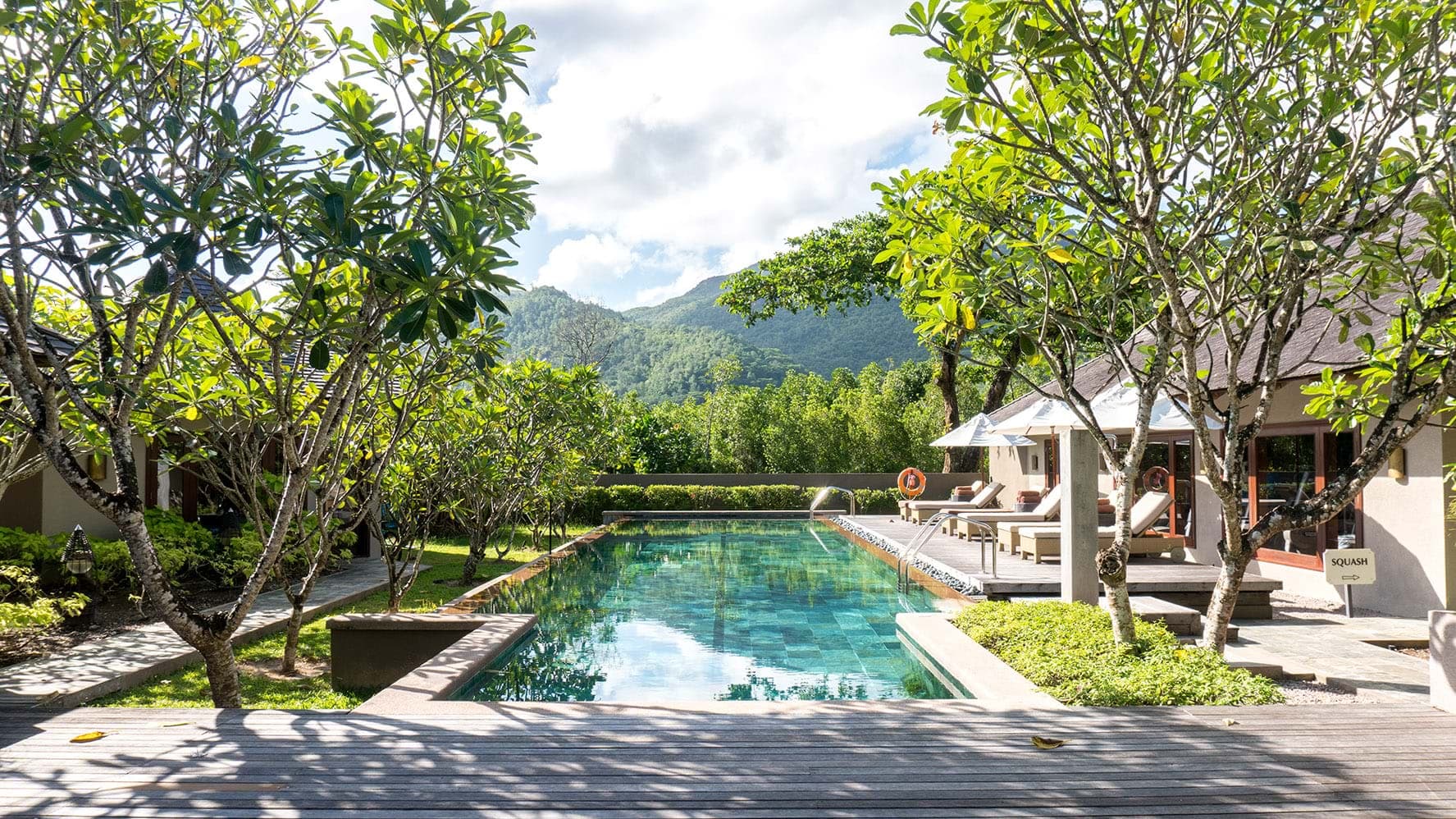 swimming pool of the fitness studio at Constance Ephelia Resort, Seychelles