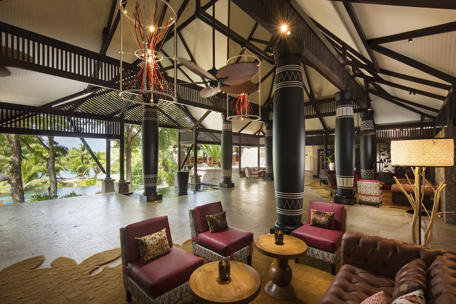 lobby of Constance Lemuria, Seychelles
