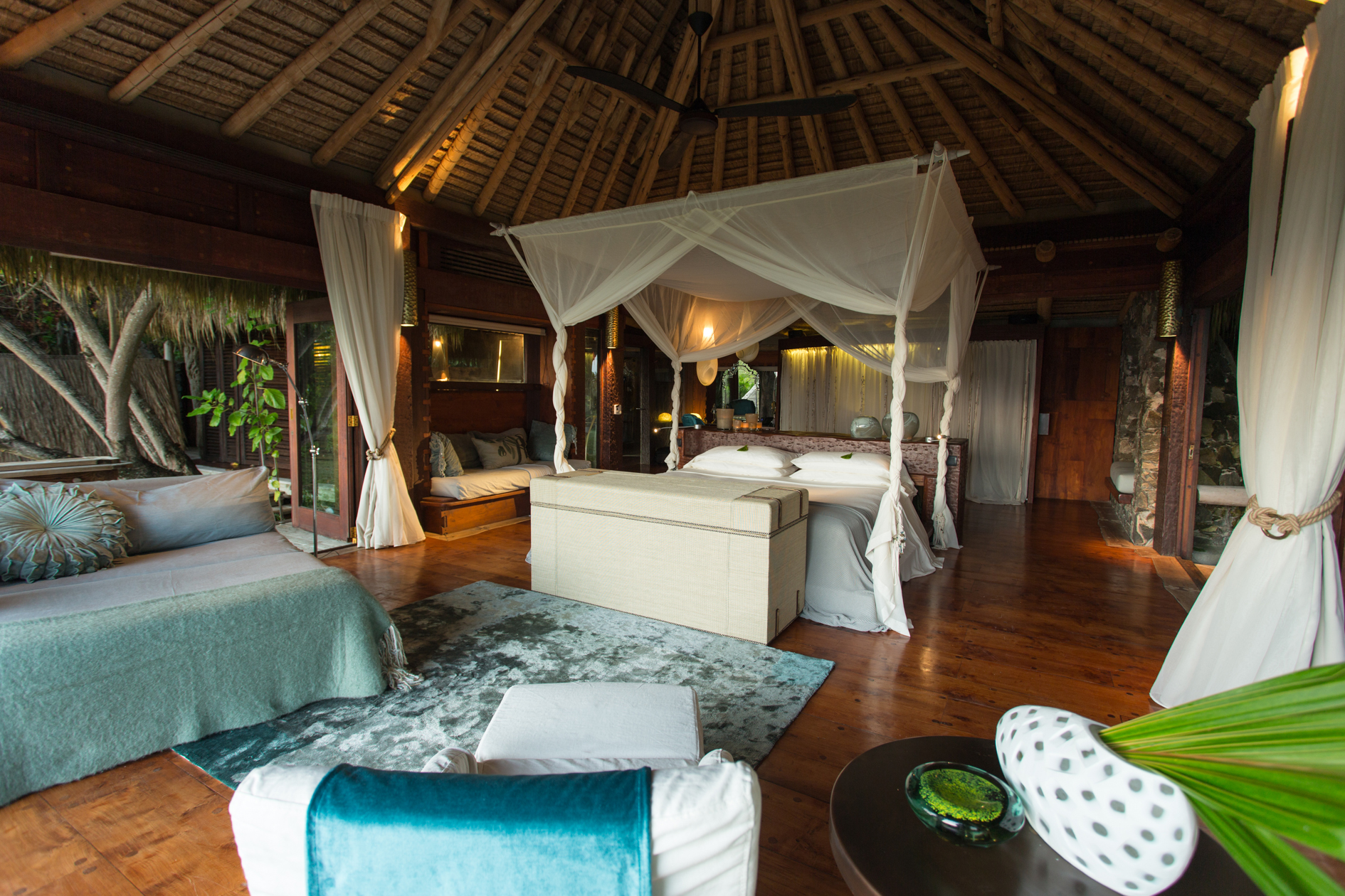 A double bedroom at North Island, Seychelles
