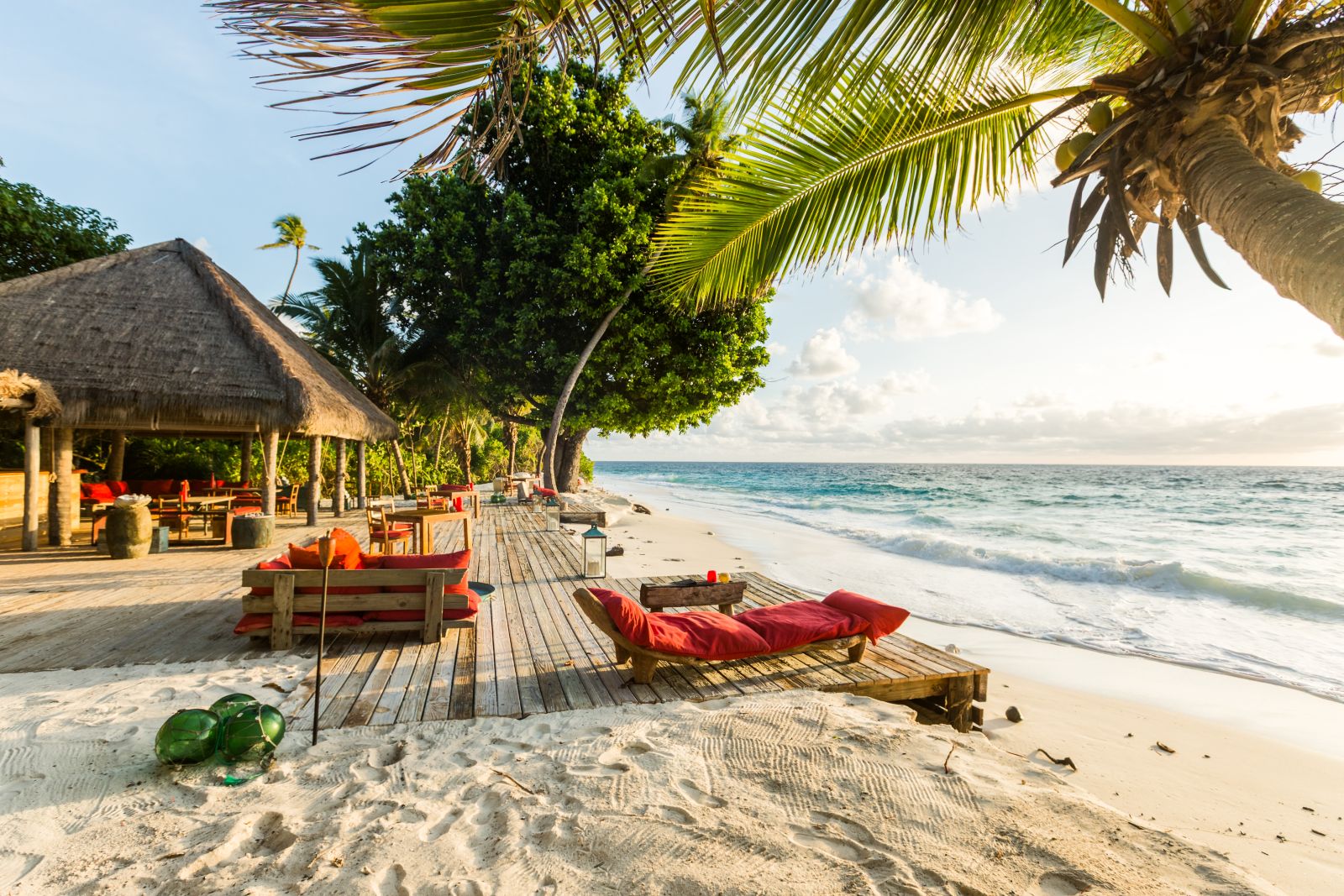The beach bar on North Island in the Seychelles