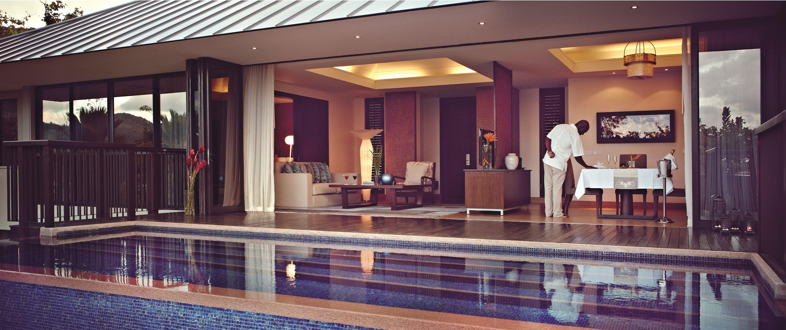 A two bedroom villa with swimming pool at Raffles, Praslin, Seychelles