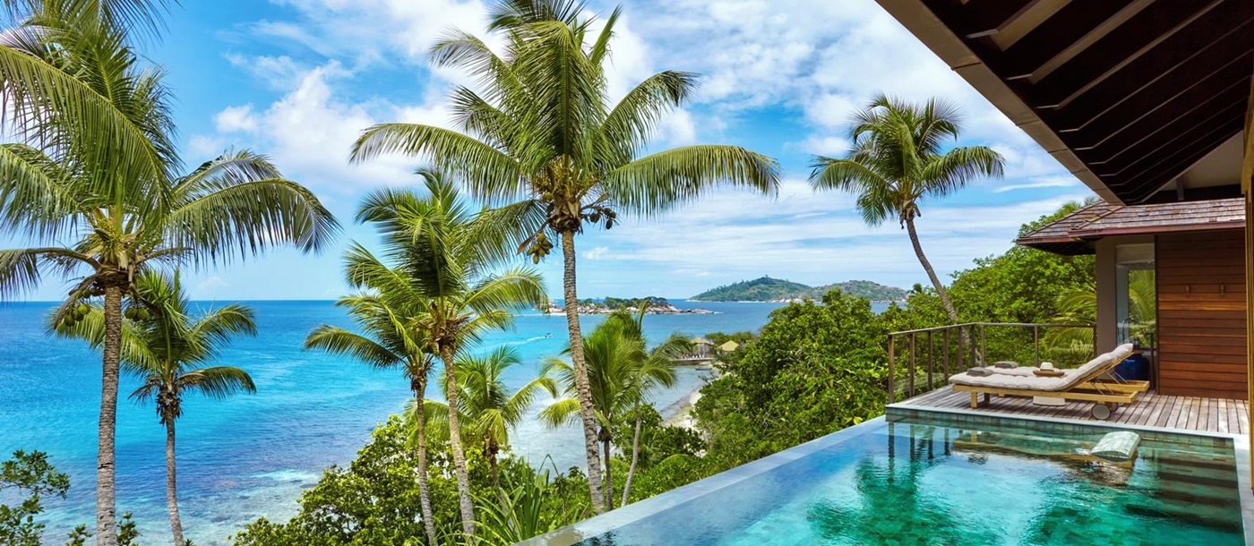 pool of a two bedroom villa at Raffles, Prasin, Seychelles