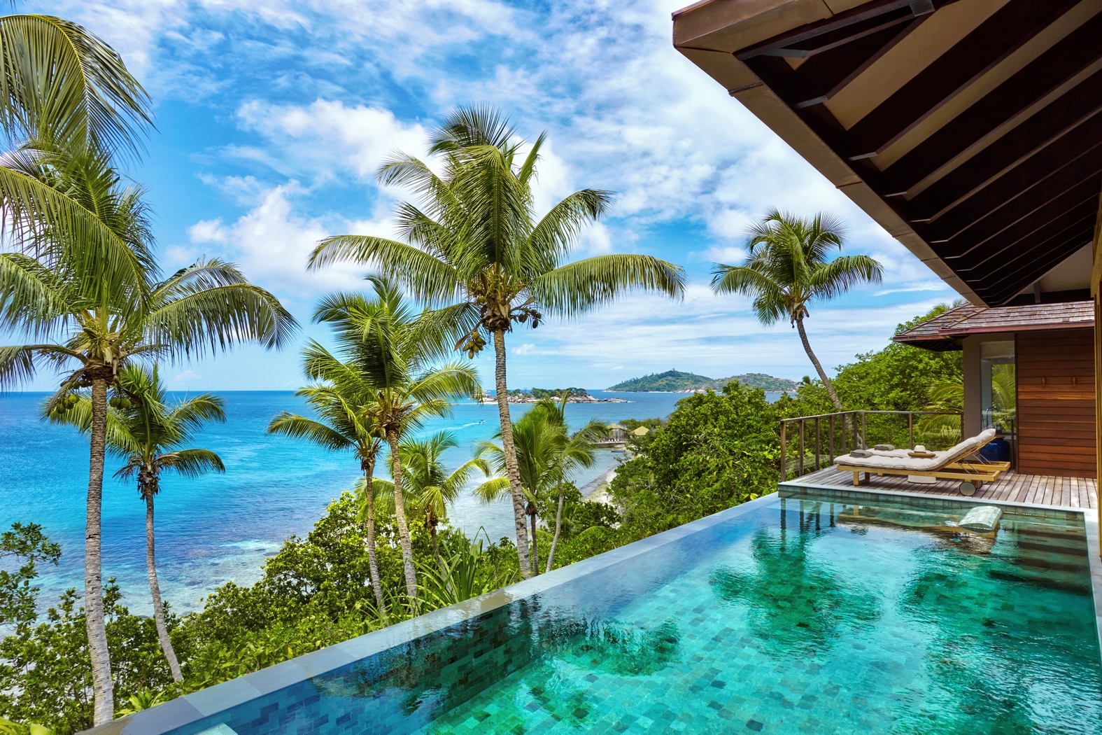 pool of a two bedroom villa at Raffles, Prasin, Seychelles